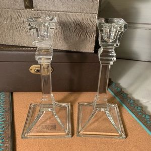 Vintage Toscany Crystal Candlesticks (B4)